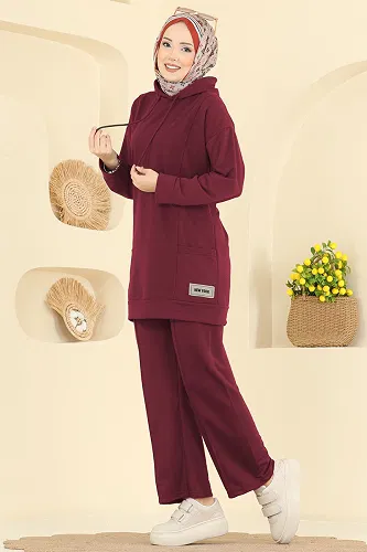 moda selvim طقم خمري 1002ETT926 - Thumbnail