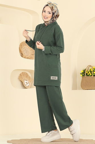 moda selvim طقم اخضر عفني 1002ETT926 - Thumbnail