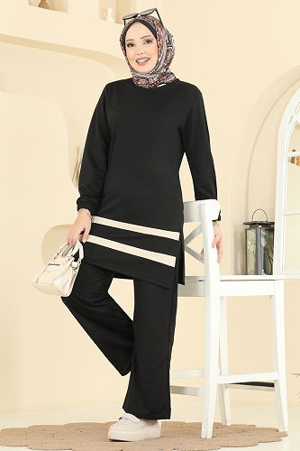 moda selvim طقم أسود 1004ETT926 - Thumbnail