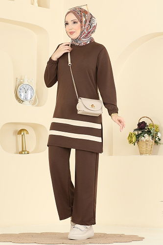 moda selvim طقم بني 1004ETT926 - Thumbnail