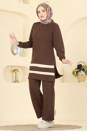 moda selvim طقم بني 1004ETT926 - Thumbnail