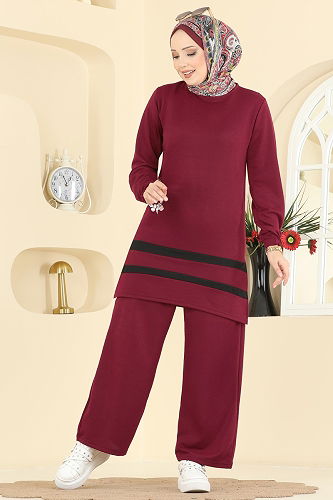 moda selvim Combined 1004ETT926 Burgundy - Thumbnail