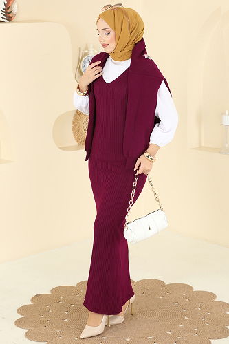 moda selvim Combined 1009MT581 Burgundy - Thumbnail