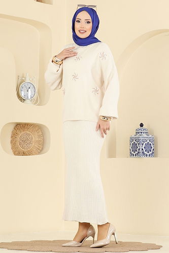 moda selvim طقم بيج 1009MT581 - Thumbnail