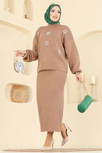 moda selvim طقم بيج 1009MT581 - Thumbnail