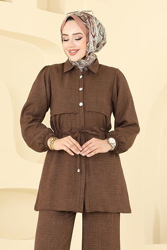 moda selvim طقم بني 1015MP806 - Thumbnail