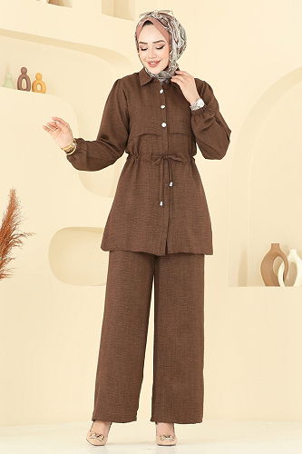 moda selvim طقم بني 1015MP806 - Thumbnail