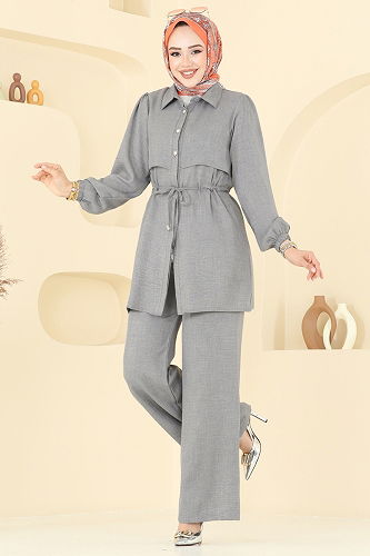 moda selvim طقم رمادي 1015MP806 - Thumbnail