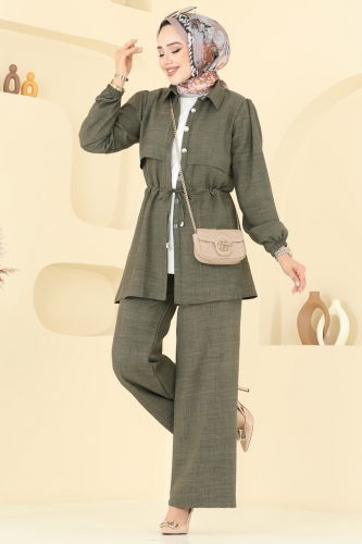 moda selvim طقم اخضر عفني 1015MP806 - Thumbnail