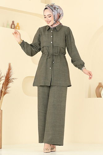 moda selvim طقم اخضر عفني 1015MP806 - Thumbnail