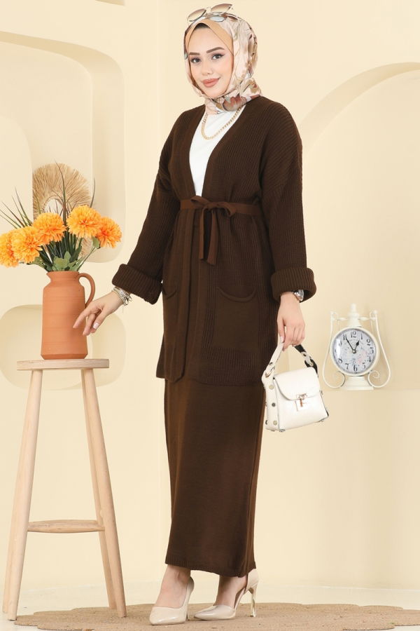 Modaselvim الاطقم طقم بني 1017HBS856