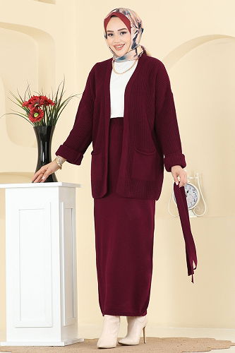 moda selvim Combined 1017HBS856 Burgundy - Thumbnail