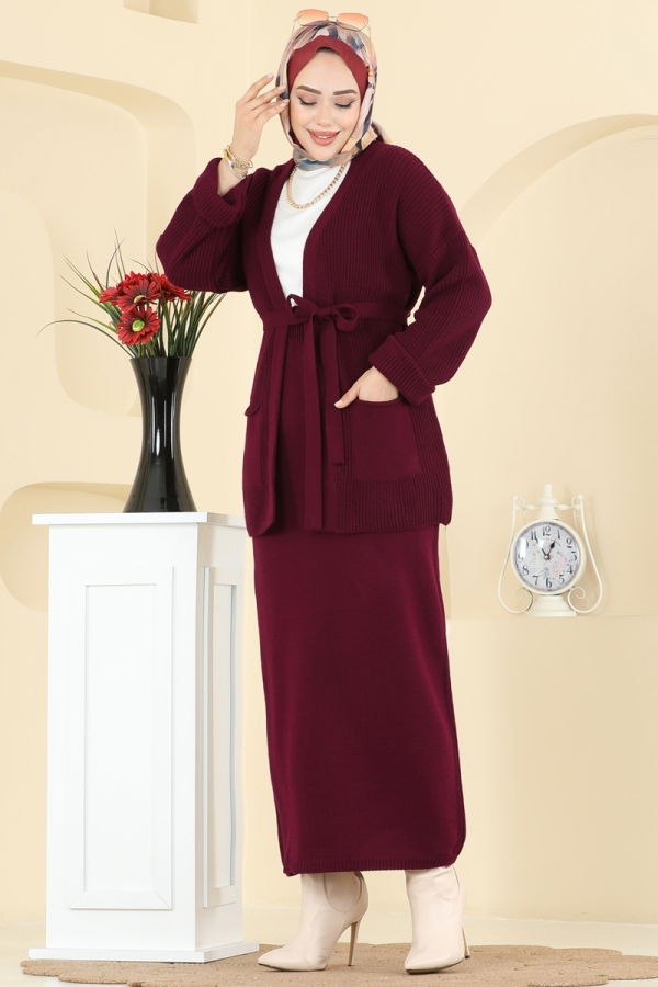 Modaselvim الاطقم طقم خمري 1017HBS856