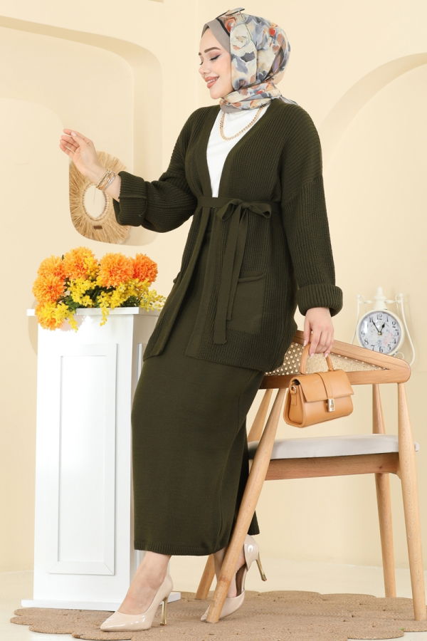 Modaselvim Hijab Combinations Combined 1017HBS856 Khaki