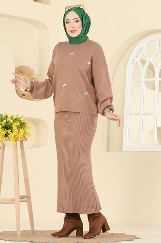 moda selvim طقم بيج 1018MT581 - Thumbnail