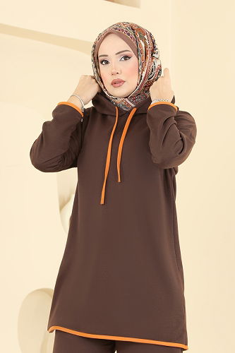 moda selvim طقم بني 1019ETT926 - Thumbnail