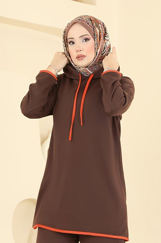 moda selvim طقم بني 1019ETT926 - Thumbnail