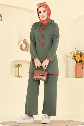 moda selvim طقم اخضر عفني 1019ETT926 - Thumbnail