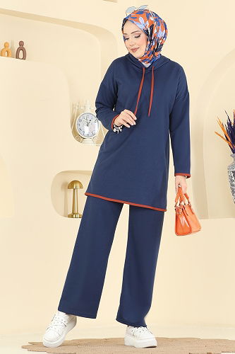 moda selvim طقم كحلي 1019ETT926 - Thumbnail