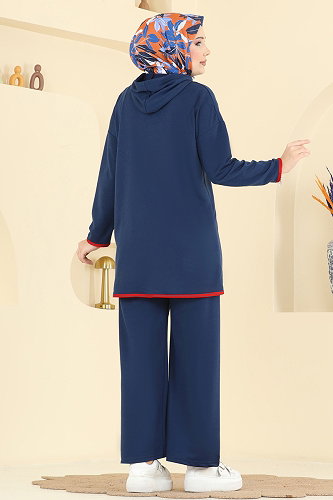moda selvim طقم كحلي 1019ETT926 - Thumbnail