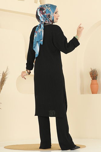 moda selvim طقم أسود 1020KLB1050 - Thumbnail