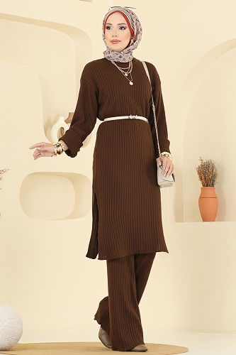 moda selvim طقم بني 1020KLB1050 - Thumbnail