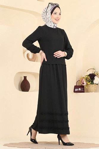 moda selvim طقم أسود 103NZRK1200 - Thumbnail