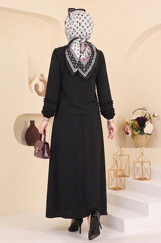 moda selvim طقم أسود 103NZRK1200 - Thumbnail