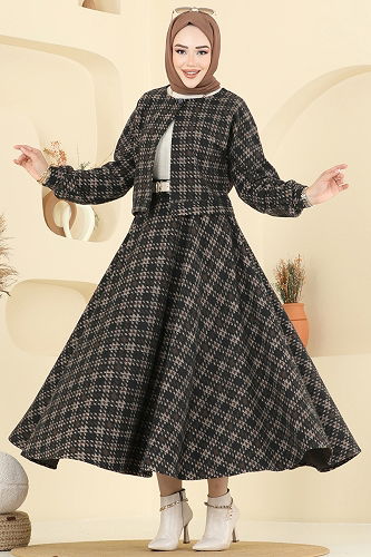 moda selvim طقم بني 1041BRZ597 - Thumbnail