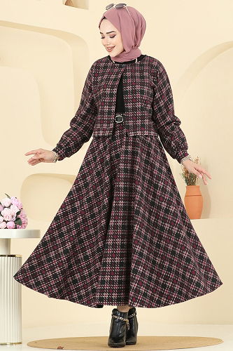 moda selvim طقم خمري 1041BRZ597 - Thumbnail