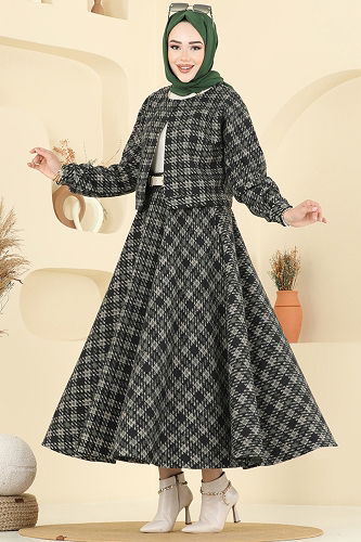 moda selvim طقم اخضر عفني 1041BRZ597 - Thumbnail