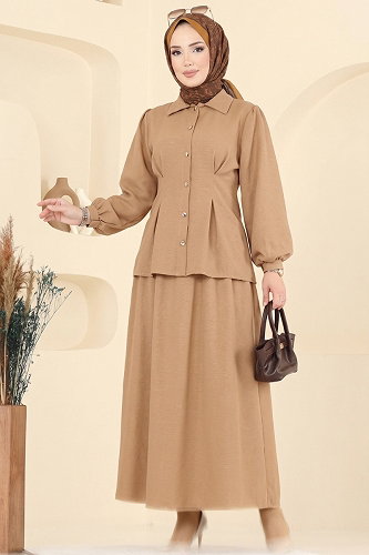 moda selvim طقم بيج 104NZRK1200 - Thumbnail