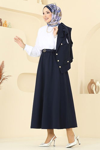 moda selvim طقم كحلي 1053MP806 - Thumbnail