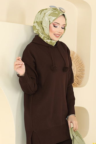 moda selvim طقم بني 1079BRZ597 - Thumbnail