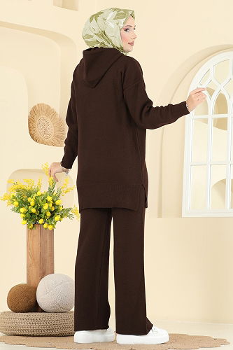 moda selvim طقم بني 1079BRZ597 - Thumbnail