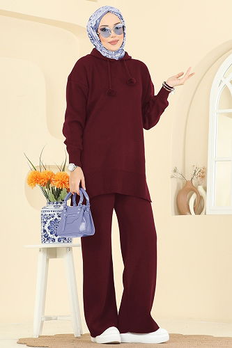 moda selvim Combined 1079BRZ597 Burgundy - Thumbnail