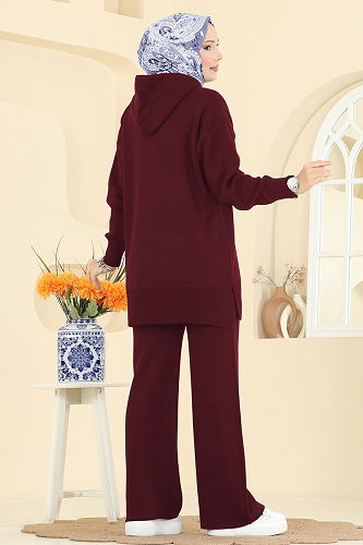 moda selvim Combined 1079BRZ597 Burgundy - Thumbnail