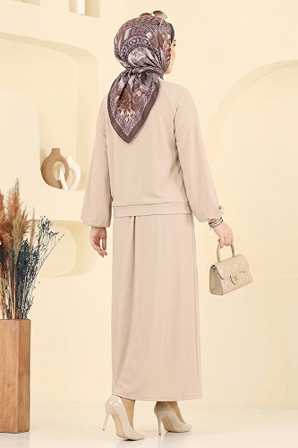moda selvim طقم كريمي 109NZRK1200 - Thumbnail