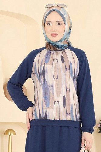 moda selvim طقم كحلي 109NZRK1200 - Thumbnail