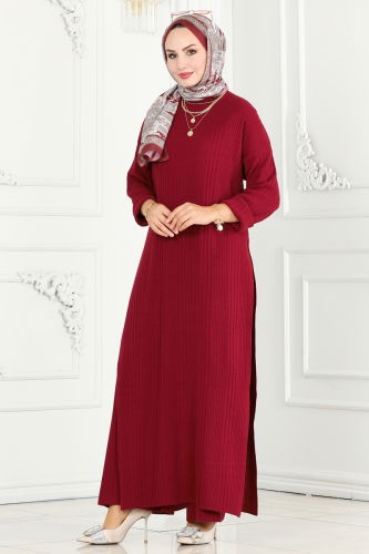 moda selvim Combined 1101HBS856 Burgundy - Thumbnail