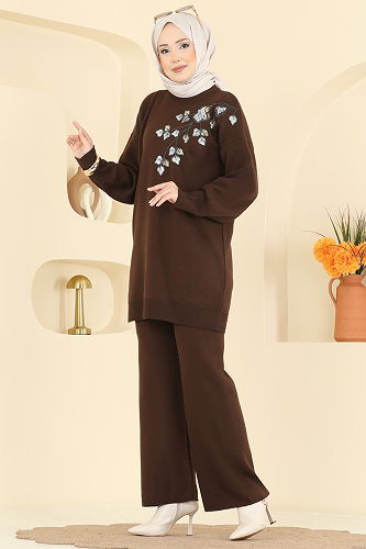 moda selvim طقم بني 1101MT581 - Thumbnail