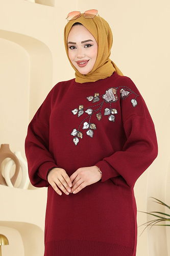 moda selvim طقم خمري 1101MT581 - Thumbnail