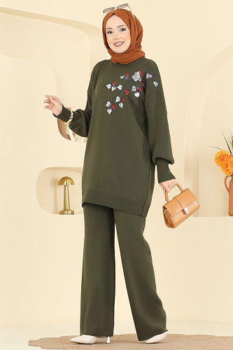 moda selvim طقم اخضر عفني 1101MT581 - Thumbnail