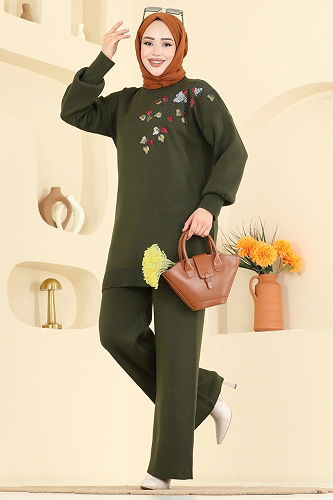 moda selvim طقم اخضر عفني 1101MT581 - Thumbnail