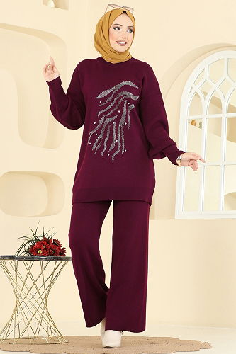 moda selvim Combined 1106MT581 Burgundy - Thumbnail