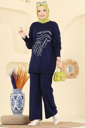 moda selvim طقم كحلي 1106MT581 - Thumbnail