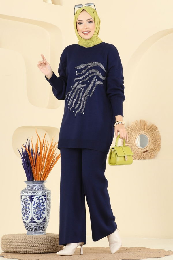 Modaselvim الاطقم طقم كحلي 1106MT581