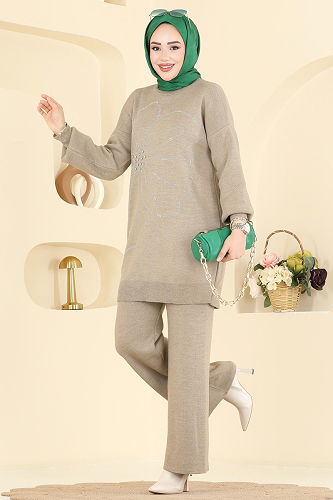 moda selvim طقم بيج 1108MT581 - Thumbnail