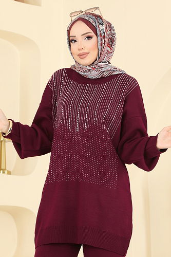 moda selvim Combined 1109MT581 Burgundy - Thumbnail