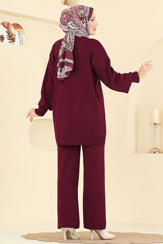 moda selvim طقم خمري 1109MT581 - Thumbnail